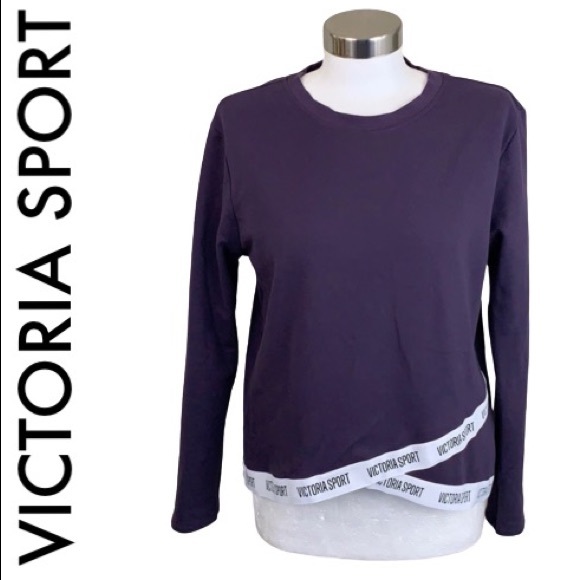 Victoria's Secret Tops - VICTORIA SPORT EGGPLANT SWEATSHIRT SIZE SMALL
